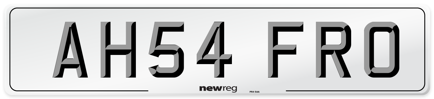AH54 FRO Number Plate from New Reg